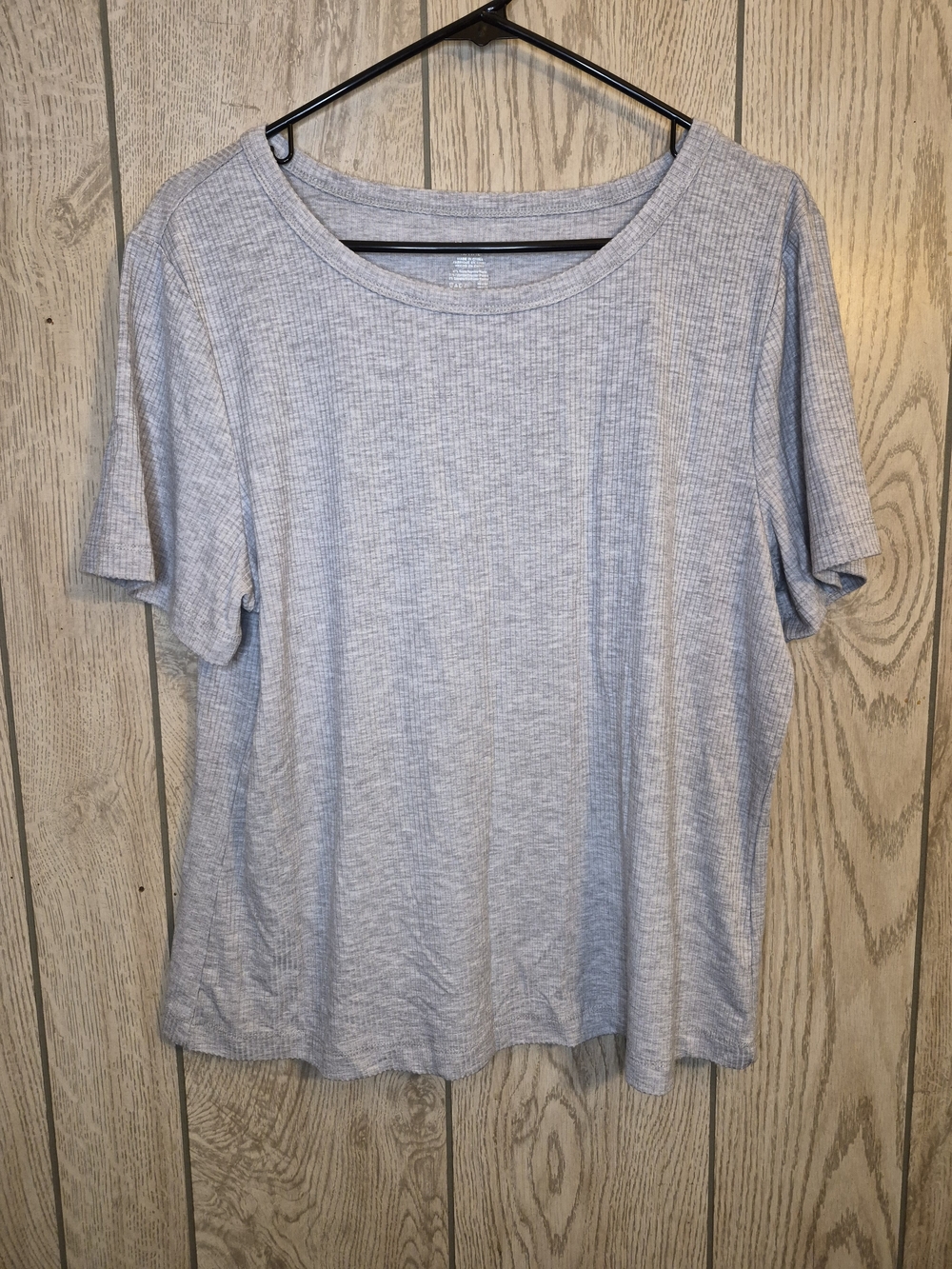 Jockey Light Gray Short Sleeve Ribbed Tee